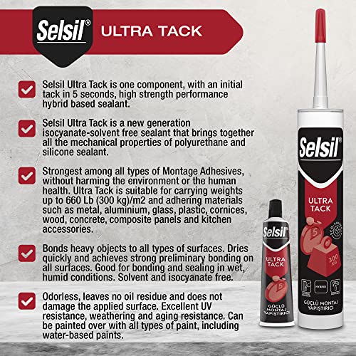 Selsil Ultra Tack 660 lbs nosivosti, hibridno i bojenje ljepila, super ljepilo, ljepilo na drva, ljepljivo ljepilo, veze