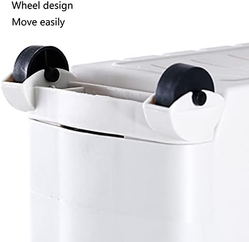 QFFL 3-sloj kolica za kotrljanje, tanak ormarić za odlaganje kuhinje s 4 kotača, šuplji rezbareni dizajn, Organizator jedinice