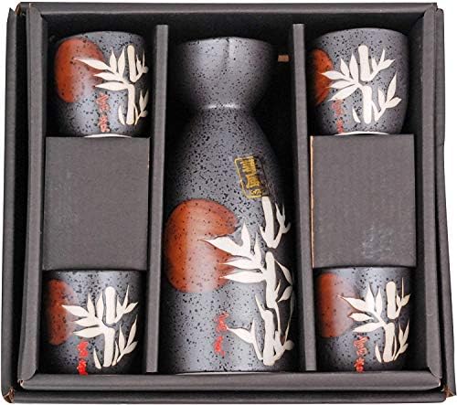 Sretna prodaja, japanski stil set sa 12 fl oz porculana sake Tokkuri boca decanter i četiri ochoko šalice poklon set za pića