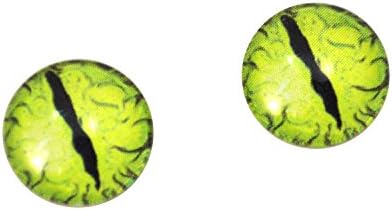 14 mm zmajevi oči vapno zelena stakla prekrivena kabohonima za fantasy lutke taxidermy skulpture ili zanate za izradu nakita