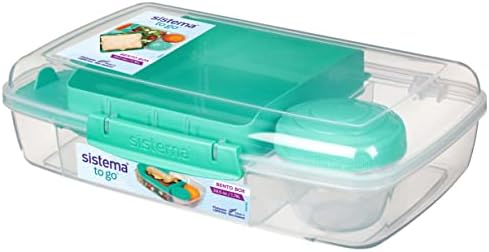 SISTEMA TO GO SCOLENJE Velika bento kutija plastični spremnik za ručak i hranu, 7,4 šalice, multi pretinac, boja varira |