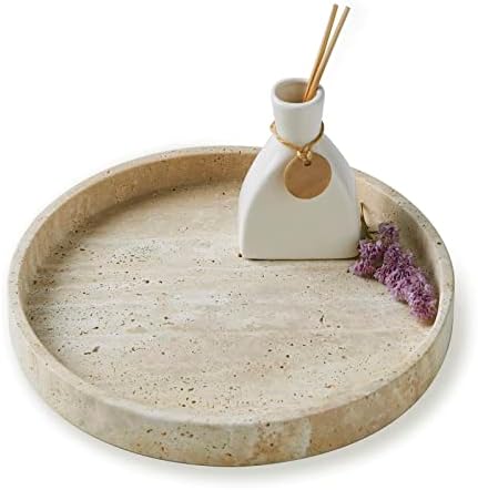 Phinilux travertine mramorni ladica za ispraznost, okrugli otomanski ladici minimalistički moderni dekorativni i voćni tanjur
