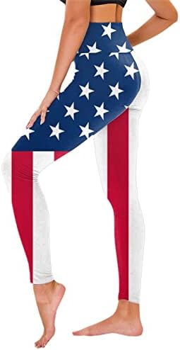 Američka zastava Patriotska nogu za žensku kontrolu trbuha u SAD -u zastava Slim Olovke hlače vježbanje kompresije za vježbanje