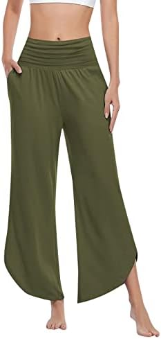 Miashui slatke ležerne hlače za žene udobne solidne boje joga pojas džep nepravilne sportske hlače za