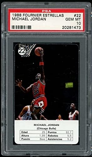 Michael Jordan Card 1988 Fournier Estrellas 22 PSA 10