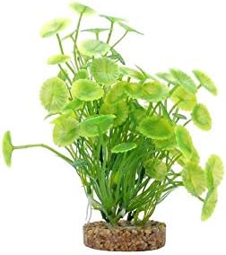 Žuto-zelena biljka Lizimahia Mumber, Plastični ukras za akvarij