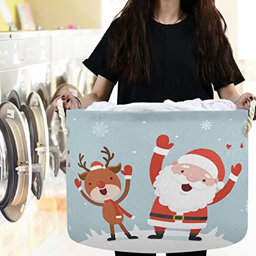 Visesunny Santa jeleni košari za pranje rublja tkanina za odlaganje kante za odlaganje za skladištenje košarice za odlaganje