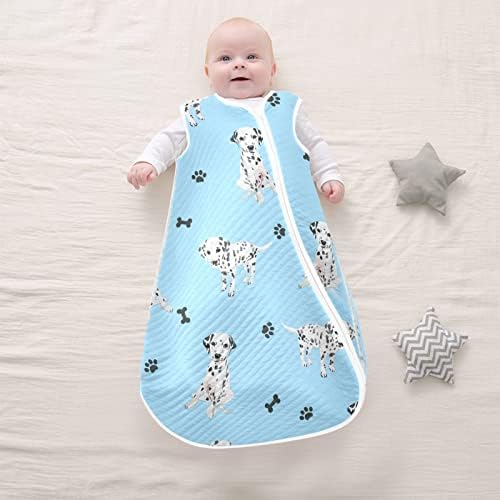 Vvfelixl Unisex Slatki dalmatijski psi plava beba za spavanje, deka za bebe, vreću za spavanje, odijelo za spavanje za novorođenčet