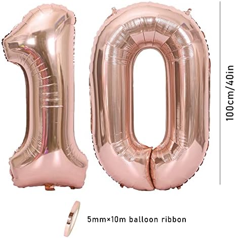 Ceqiny 40 inčni 10. broj balona Mylar balon Giant Balloon Aphabet Folija Balon za rođendansku zabavu vjenčanje zaručnički
