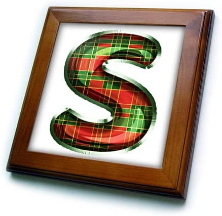 3.0 slatka crvena i zelena božićna pločica s monogramom u obliku okvira u obliku okvira