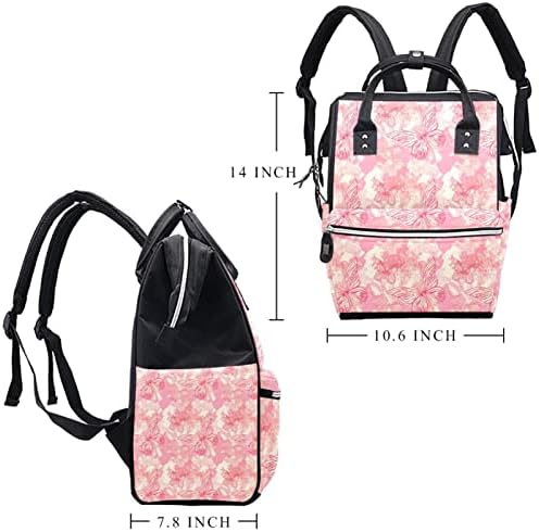 Guerotkr putovanja ruksak, vrećice pelena, vreća s ruksakom pelena, cvjetni cvijet leptira cvjetna umjetnička ružičasta