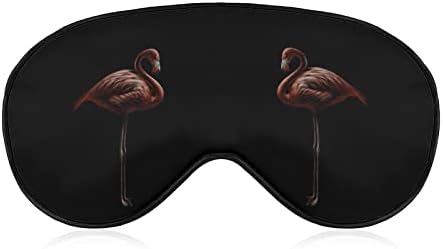 Ružičasti flamingo na tamnom maskom za oči spavanje povez s očima podesivim remenima lagano noćno šljokice za putovanja uspavane