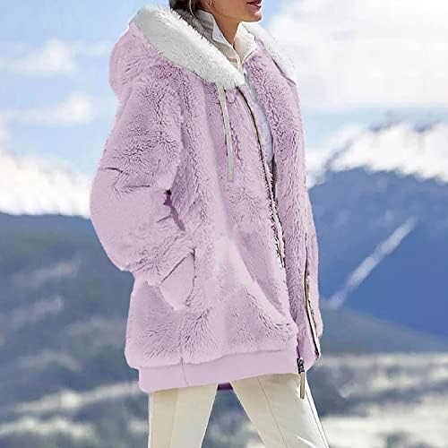 Cokuera ženska modna modna runa spajanje vanjske odjeće zima parka jakna labavi plišani ugodni kaput s patentnim zatvaračem