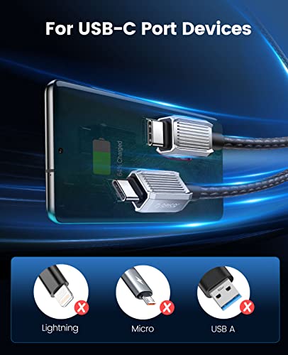 Orico 100W USB C do USB C kabela, najlonski kabel za brzo punjenje CABERGE CABLESICIJSKIH SA MacBook Air/Pro, iPad Pro 212.9/11/AIR/MINI,