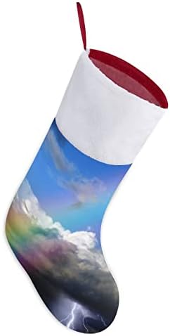 Duga na nebu personalizirana božićna čarapa kuće božićni drveti kamin viseći ukrasi