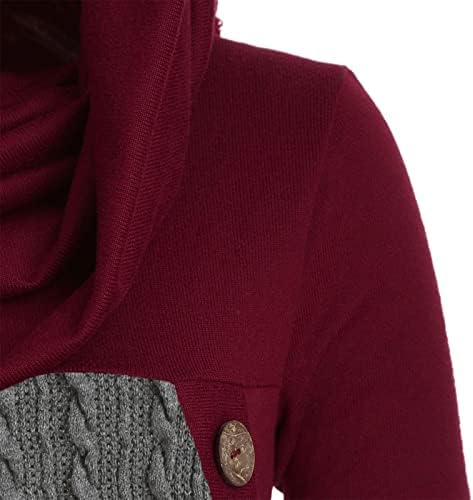 Ženski džemperi pulover patchwork asimetrični vrhovi džemper dugih rukava patchwork nepravilni pleteni vrhovi