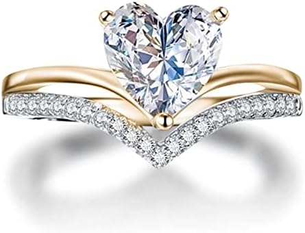 Veliki prsten od rhinestona u obliku ljubavi dijamantni Ljubavni prsten elegantni geometrijski prsten od rhinestona puni