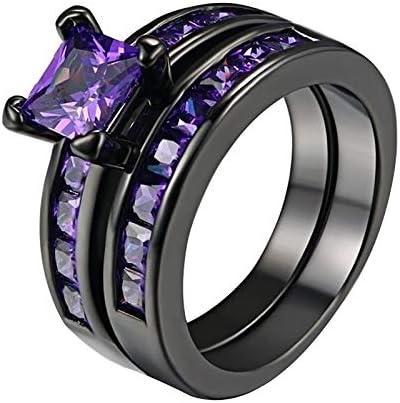 Veličina prstena 5 Zlatni omotački prsten cirkon ljubičasti prsten Dan par Valentinova zaručnički prstenovi za dječake