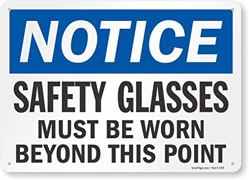 SmartSign-S-1411-PL-14 Obavijest-Sigurnosne naočale se moraju nositi znak | 10 x 14 plastika