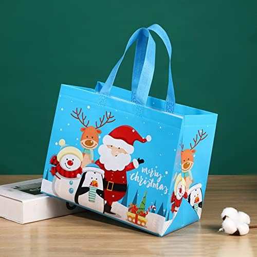 Božićne torbe s ručkama, višenamjenske božićne torbe za zamatanje poklona, kupovinu, potrepštine za zabavu, svečane zastave