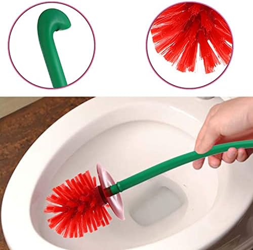 Lüzhong Creative Lovely trešnje oblik toaletne četkice s zdjelom s držačem i dugačkom ručkom, čišćenje alata za čišćenje