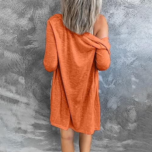 Plus veličine kardigans za žene lagane lagane gumb dolje kardigan kaput dugi rukavi Čvrsta boja nadmašuje vrhove narančaste