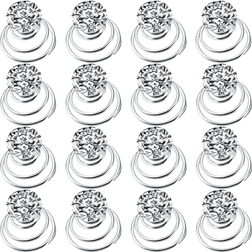 Set od 60 komada kristalnih uvijača od rhinestona spiralna kopča za kosu srebrna zavojnica za vjenčanje, mladence, maturalnu