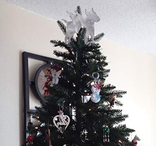 Engleski bik terijer, anđeo, pseće božićno drvce Topper, ukras vijenaca, dekoracija za odmor, aluminij