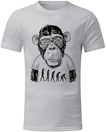 XXVR Ljetne majice za muški kratki rukav, Street Chimpanzee Monkey Print Crewneck TEE TOPS CASPLATN