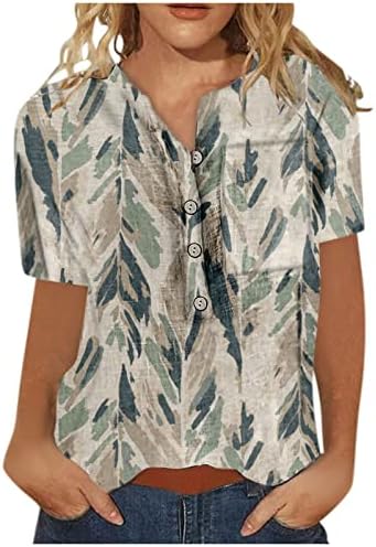 Ženski plus vrhovi cvjetni tiskani gumb dolje tropska košulja bluza
