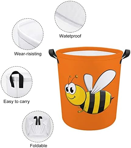 Crtani pčelinji košarica za pranje rublja vodootporna vreća za spremanje kante s ručicom 16,5 x 16,5 x 17