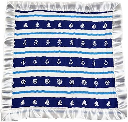 Bambino Land Saten Trim 2 -sloj deka za prigušivanje - mornarica i teal gusari