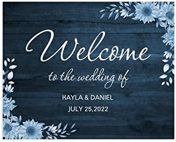 Dobrodošli na našu svadbenu ceremoniju vjenčanja znak akvarel cvjetni ukrasi za vjenčanje i prijem Prilagođeni 18x24 Ceremonija