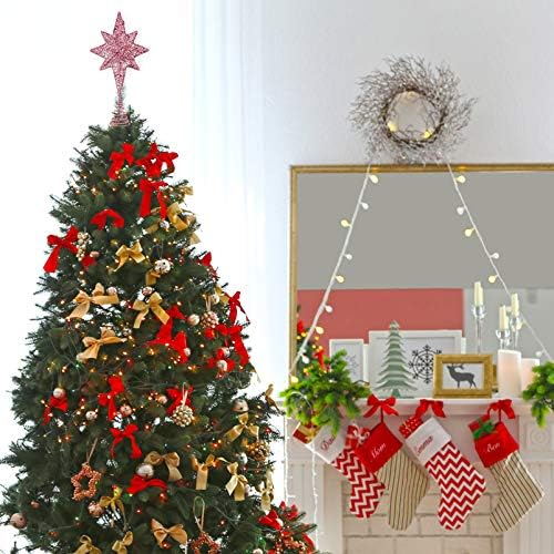 Amosfun dekoracija božićnog drvca s osam šiljastih zvjezdanih dekora Sparkle Star Tree Topper za ukrašavanje božićnog drvca