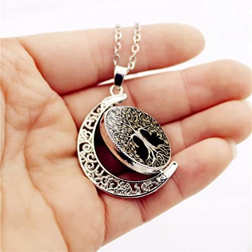 Keltsko drvo života ogrlica nakit pokloni za žene muškarci djevojke teen dječaci privjesak polumjesec ogrlica