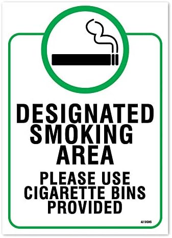 Označeni znak za pušač, velika vinilna naljepnica od 10 x 14 inča, unutarnja i vanjska upotreba, bez hrđe, zaštićena UV,