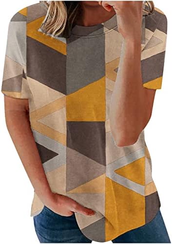 Ženske tunike kratkih rukava Gornji dijelovi Vintage etnički nadahnute majice s okruglim vratom ležerna bluza Plus size dukserica