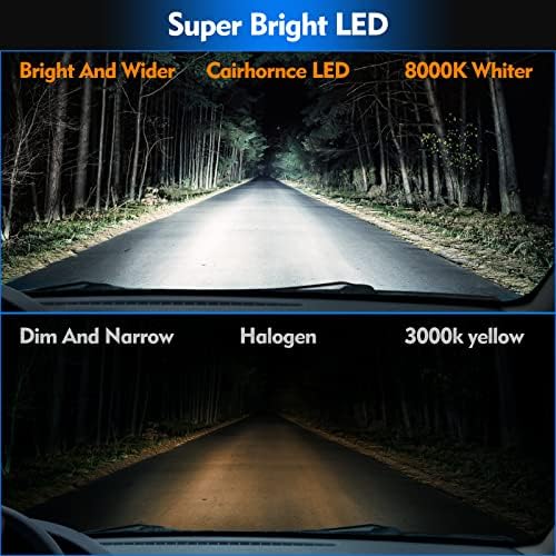 CAIRHORNCE H11 LED žarulje prednjih svjetala, H8/H9/H11 LED žarulje 8000K Cool White, 120W 20000 lumena 500% svjetliji dvostruki