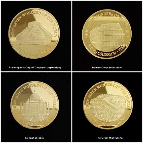 Kocreat Sedam čuda Svjetske komemorativne zlatne kolekcije kolekcije kolekcije kovanica sretna značka-liberty morgan coin