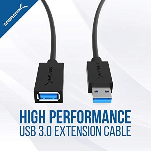 Sagrent USB 3.0 produžni kabel mužjak na ženku [crno] 3 metra + usb 3.0 produžni kabel mužjak na ženku [crno] 10 stopa