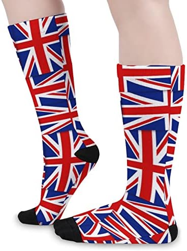 Britanska zastava uzorak tiskana čarapa za podudaranje boja Atletsko koljeno visoke čarape za žene muškarce