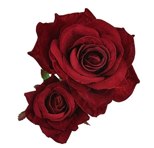 Ženska ručno izrađena flanel Elegantna ružičasta crvena ruža ukosnica za kosu djeveruša za kosu pokrivala za glavu vjenčani