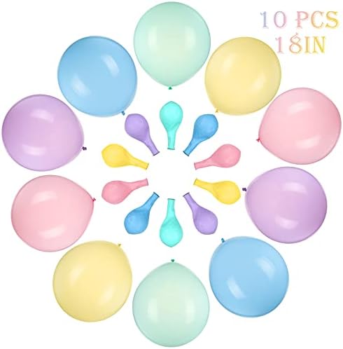 18-inčni veliki pastelni baloni, makaroni balon, 10 komada, veliki okrugli balon, šareni divovski balon od lateksa, baloni
