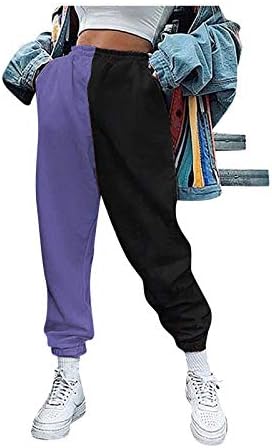 Gumipy ženski lagani joggers elastični struk visokog struka Y2K trendovske trendule Blok u boji Atletske staze Aktivna odjeća
