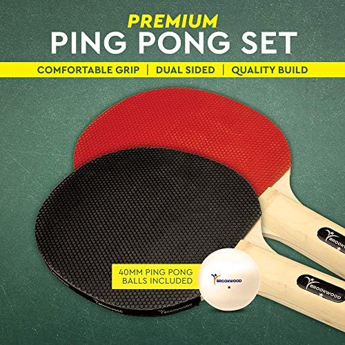 Brookwood isporučuje set za stolni tenis - ping pong vesla, kuglice od 1 zvjezdice - dvostrani 5 PLY reketa s gumenim prištićima