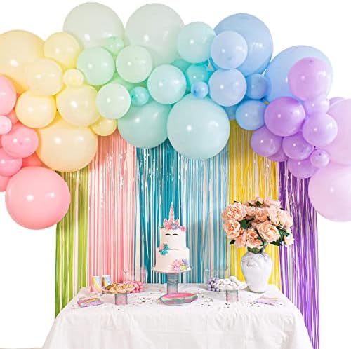 Set vijenaca od balona u pastelnim bojama - set luka od balona za makarone za zabave - mali i veliki baloni, zlatni konfeti,