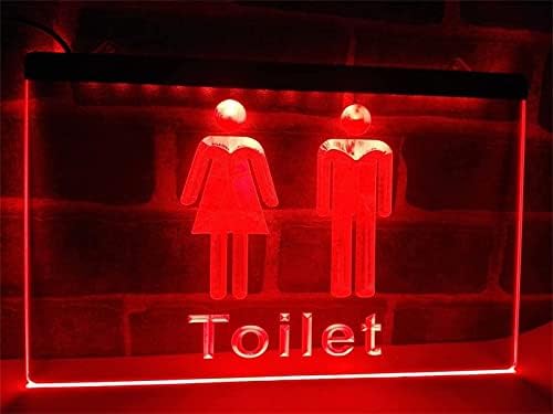 DVTEL WC Neon Sign LED Modeliranje svjetla Svjetlosnih slova natpis Akrilna ploča Neonsko ukrasno svjetlo, 60x40cm Hotel