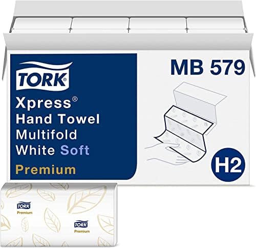 Mekani višeslojni ručnik za ruke, bijeli s printom plavog lista, vrhunske kvalitete, 135 ručnika po pakiranju, 16 pakiranja,
